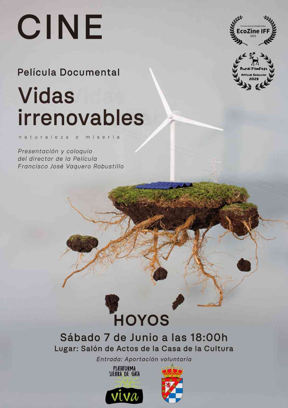 Cartel vidas irrenovables hoyos